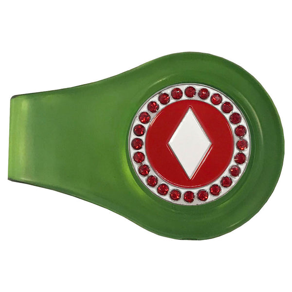 bling poker diamond golf ball marker with a magnetic green clip