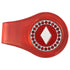bling poker diamond golf ball marker with a magnetic red clip