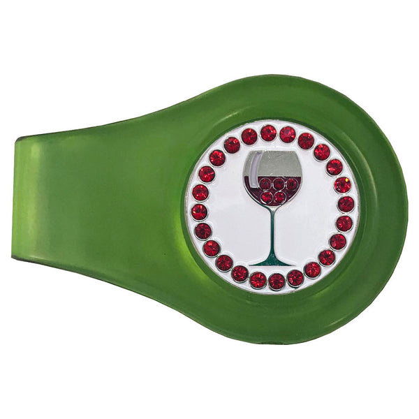 bling red wine golf ball marker with a magnetic green clip