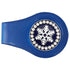 bling snowflake golf ball marker with a magnetic blue clip