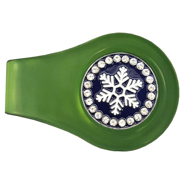 bling snowflake golf ball marker with a magnetic green clip