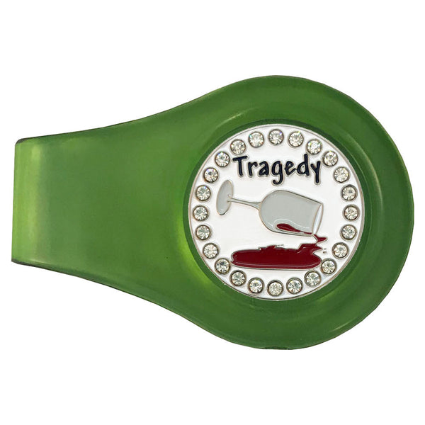 bling tragedy golf ball marker with a magnetic green clip