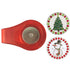 red colored magnetic clip with christmas tree and snowman golf ball marker combo