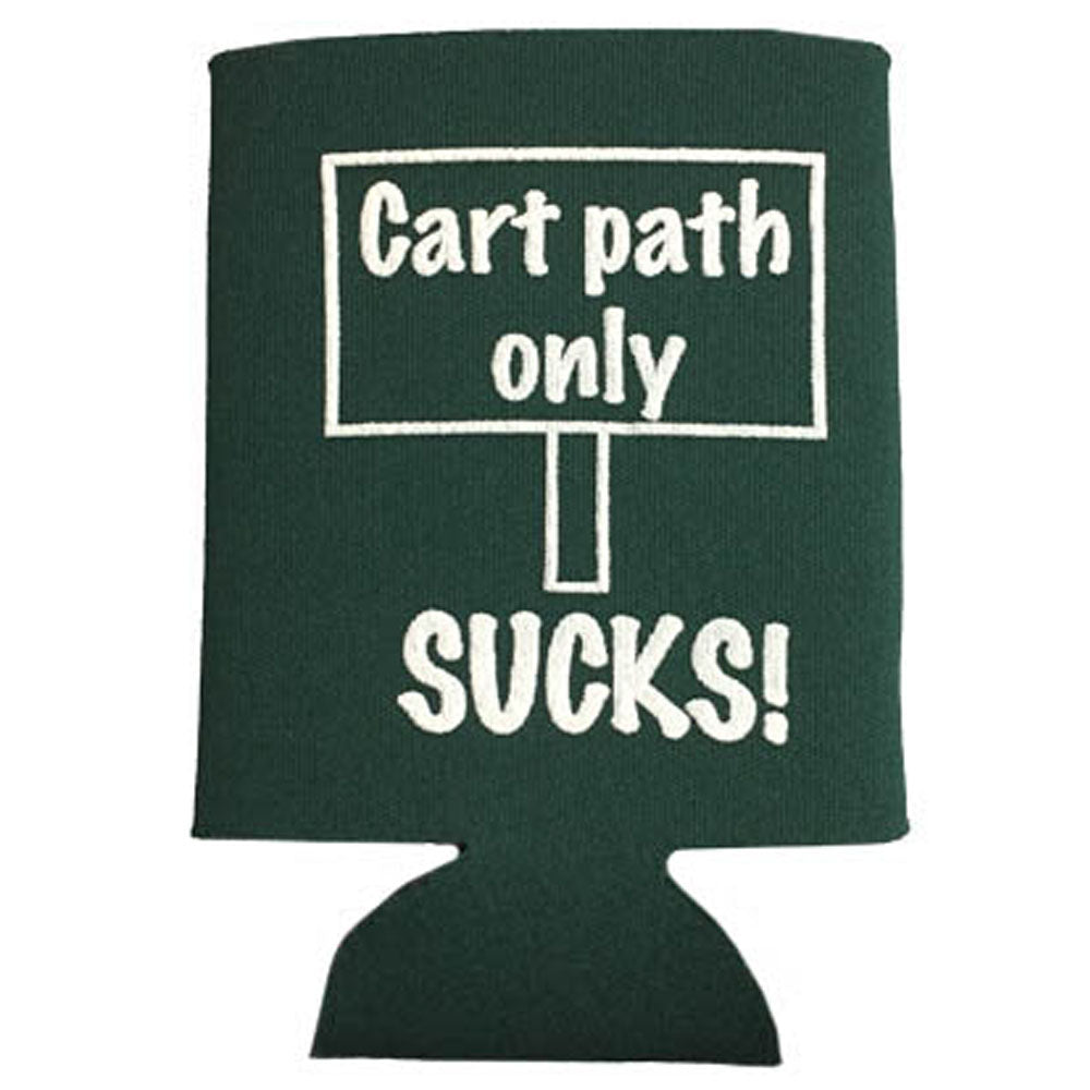 cart path only sucks hunter green foam can cooler sleeve