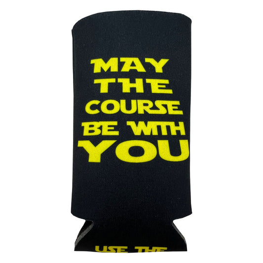 May The Course Be With You Black & Yellow Slim Can Cooler