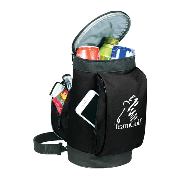 Customizable Polycanvas Black Golf Bag Shaped Cooler / Lunch Bag