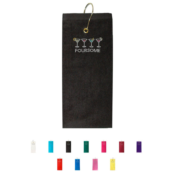 Custom Bling Design On A Tri-Fold Golf Towel