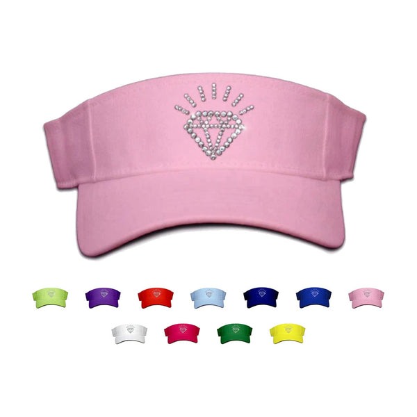custom bling design on a velcro golf visor for women