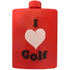 i love golf red plastic golfing hip flask