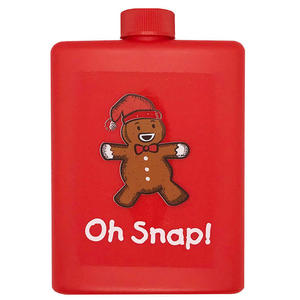 gingerbread man cookie red plastic golfing hip flask