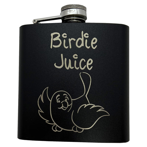 Giggle Golf 6 oz Black Birdie Juice Flask, Stainless Steel