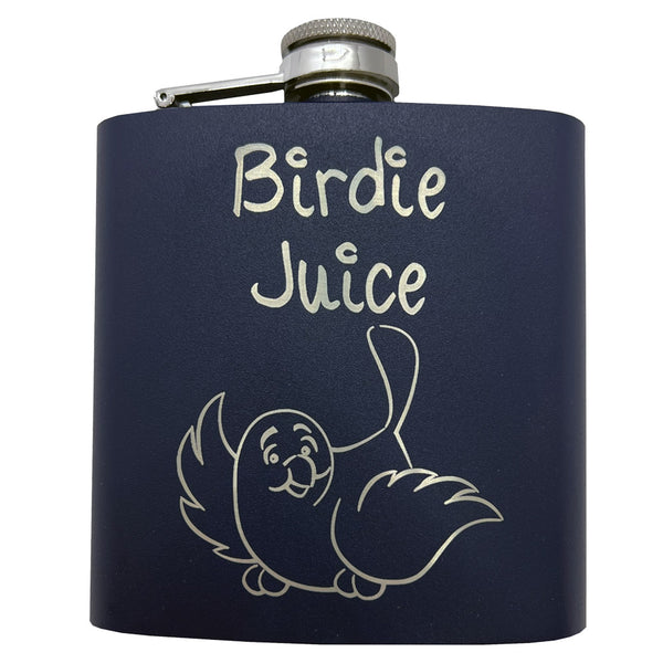 Giggle Golf 6 oz Navy Blue Birdie Juice Flask, Stainless Steel