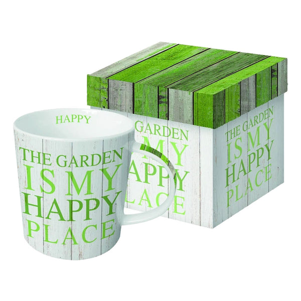 the garden is my happy place boxed mug