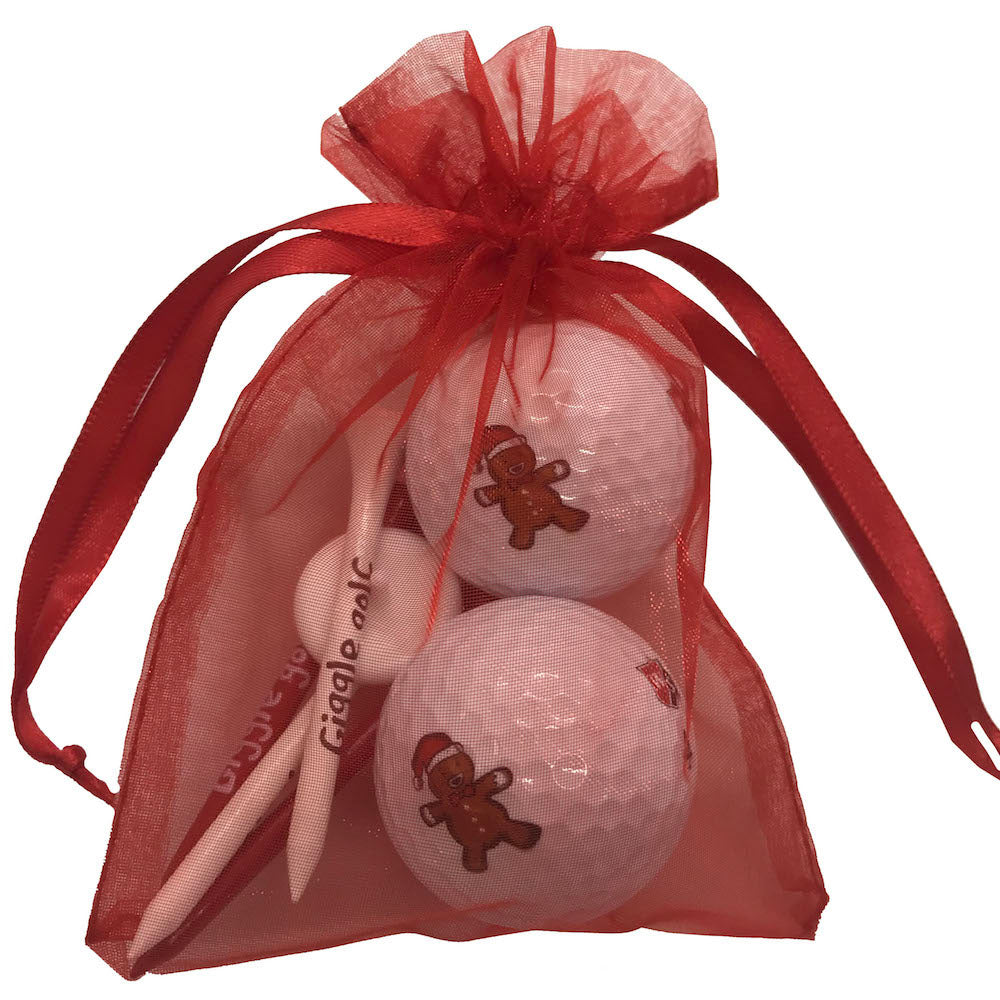 novelty gingerbread man golf balls with four wooden golf tees