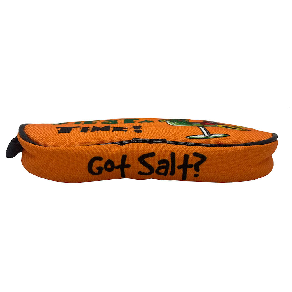 fiesta time orange soft zippered glasses case with got salt on edge