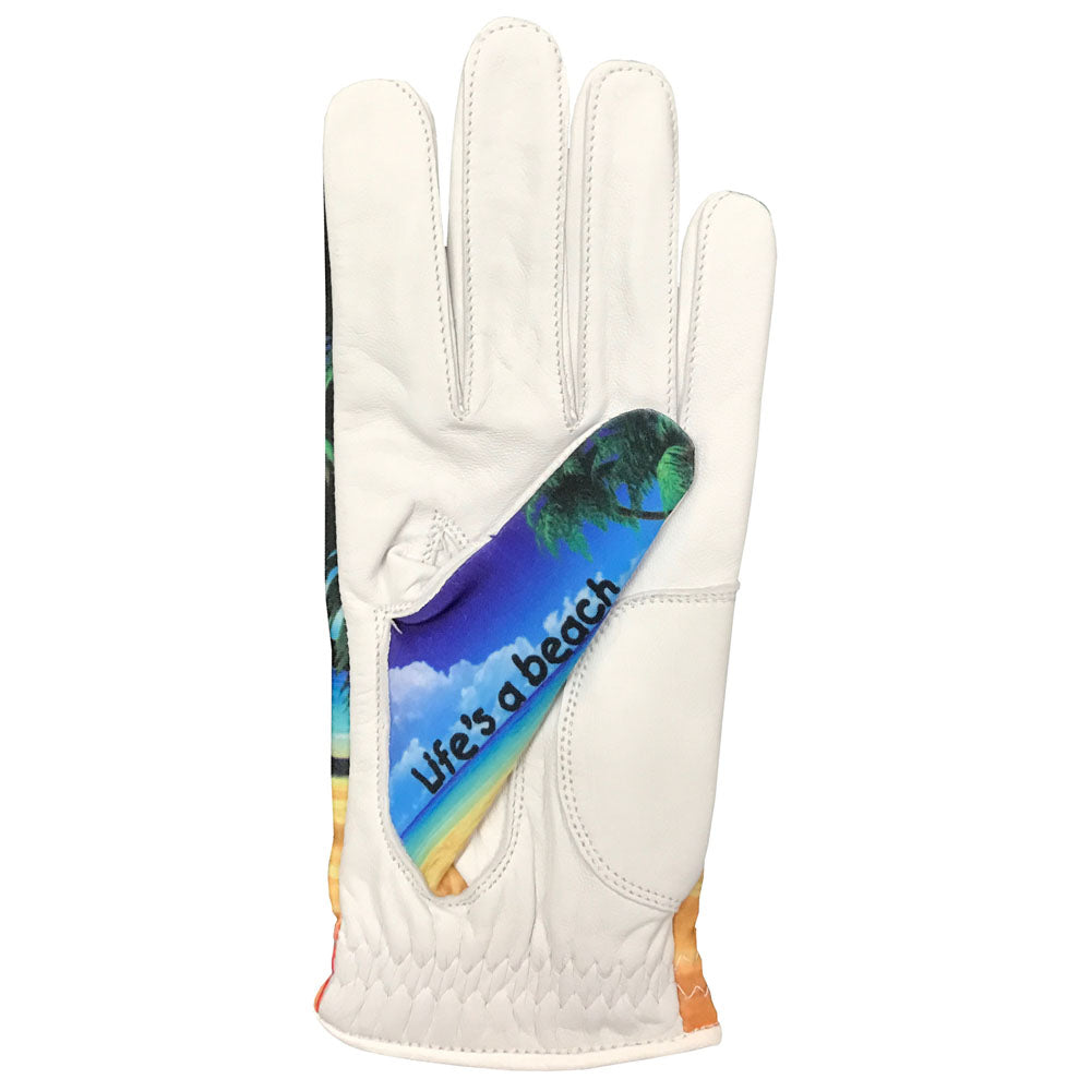 beach scene women's golf glove life's a beach