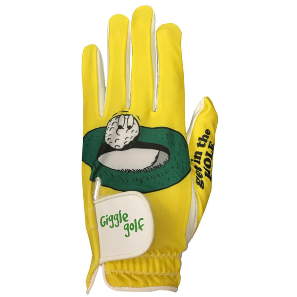 get in the hole bitch yellow women's golf glove