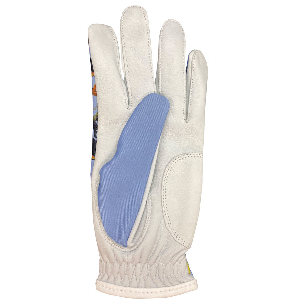 women's blue western golf glove for worn on left hand