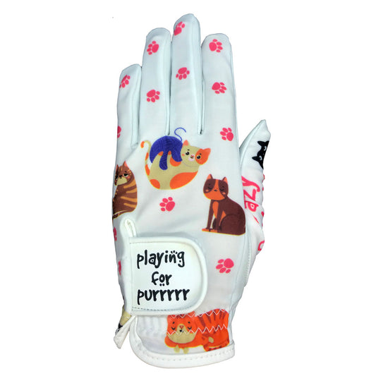 cat women's golf glove playing for purrrr