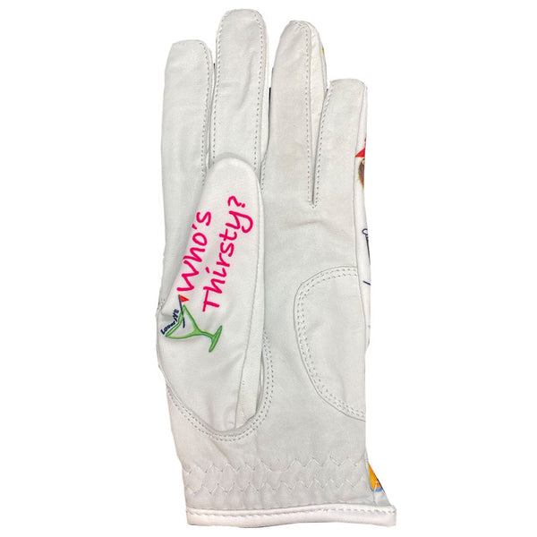 drink up bitches women's golf glove who's thirsty thumb design