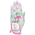 flamingos women's golf glove with it's flocktail time on the adjustable strap (worn on left hand)