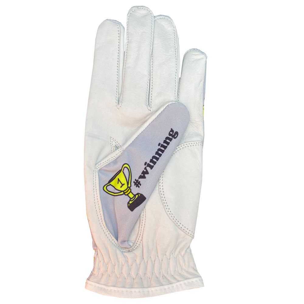 grey winner winner chicken dinner women's golf glove winning thumb design