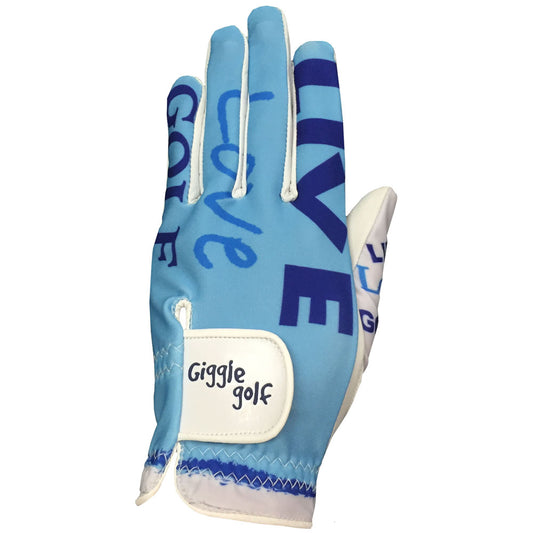 blue live love golf women's golf glove