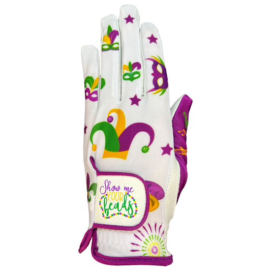 Giggle Golf Mardi Gras Women's Golf Glove, Worn On Left Hand