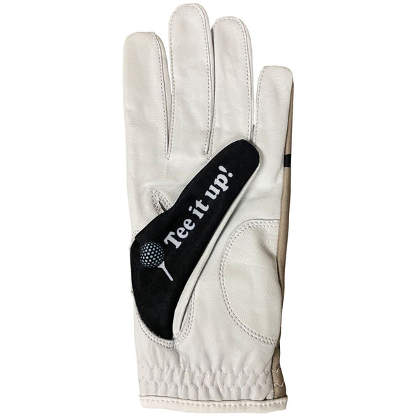 roll out women's golf glove with tee it up on the thumb