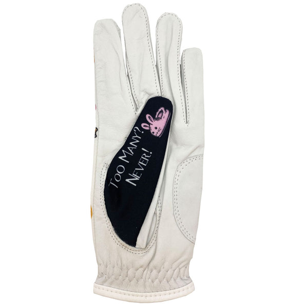 it's all about the shoes women's golf glove with too many? never! design on the thumb