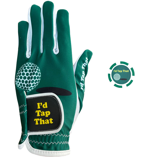 men's i'd tap that golf glove with poker chip