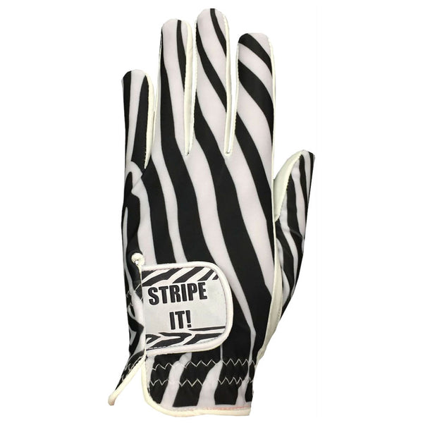Giggle Golf Zebra Print Women's Golf Glove, Worn On Left Hand