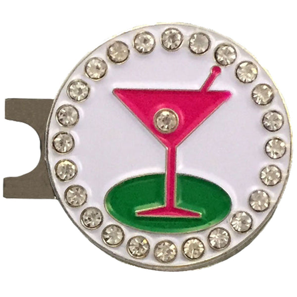 bling 19th hole golf ball marker on a magnetic hat clip