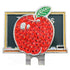 bling red apple golf ball marker on a magnetic chakboard shaped hat clip