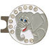 bling grey elephant golf ball marker on a magnetic hat clip
