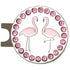bling pink flamingos golf ball marker on a magnetic hat clip