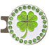 bling 4 leaf clover golf ball marker on a magnetic hat clip
