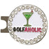 bling golfaholic golf ball marker with a magnetic hat clip
