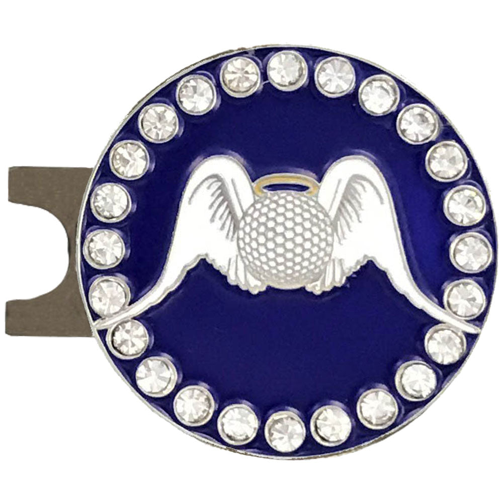 bling golf angel golf ball marker on a magnetic hat clip