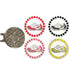 four bling golf ball markers (red shoes, black shoes, pink shoes, and yellow shoes) with a magnetic hat clip