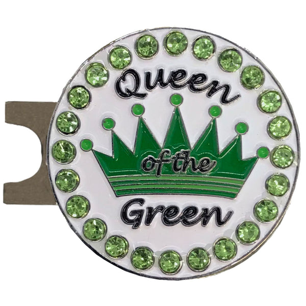 bling queen of the green golf ball marker with a magnetic hat clip