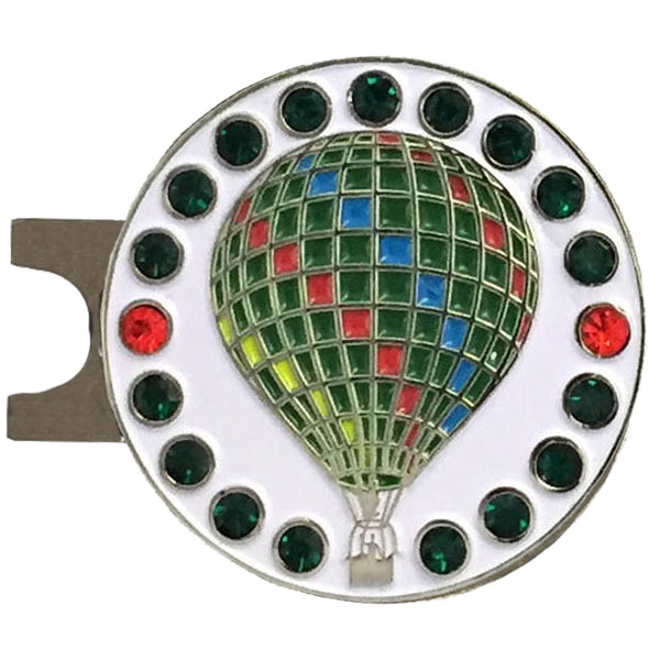 bling hot air balloon golf ball marker with a magnetic hat clip
