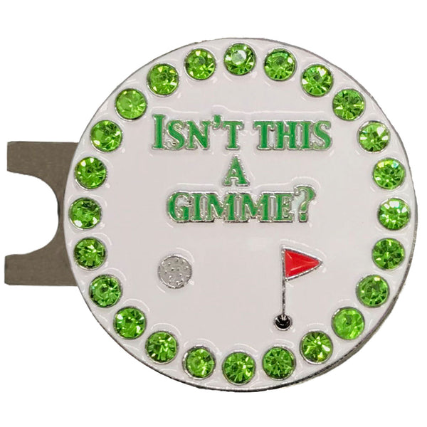 bling isn't this a gimme golf ball marker on a magnetic hat clip