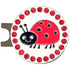 bling red ladybug golf ball marker with a magnetic hat clip