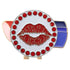 bling red lips golf ball marker on a lipstick tube shaped hat clip