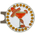 bling mango margarita with a sombrero and maracas golf ball marker with a magnetic hat clip