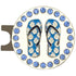 blue and white flip flops golf ball marker with magnetic hat clip