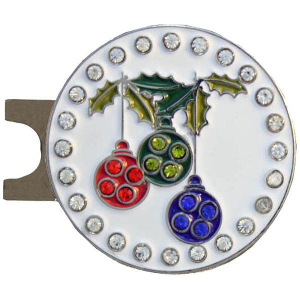 bling ornaments (red, green and blue) golf ball marker with a magnetic hat clip
