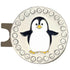 bling penguin golf ball marker on a magnetic hat clip