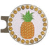bling pineapple golf ball marker on a magnetic hat clip
